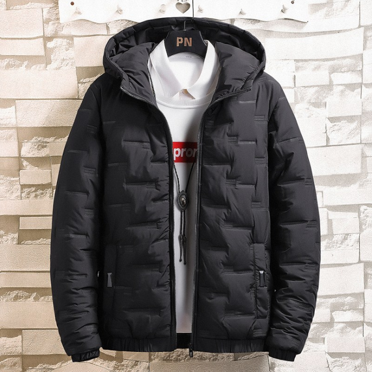 Chaqueta Acolchada Hombre con Capucha y Cremallera Ajuste Regular