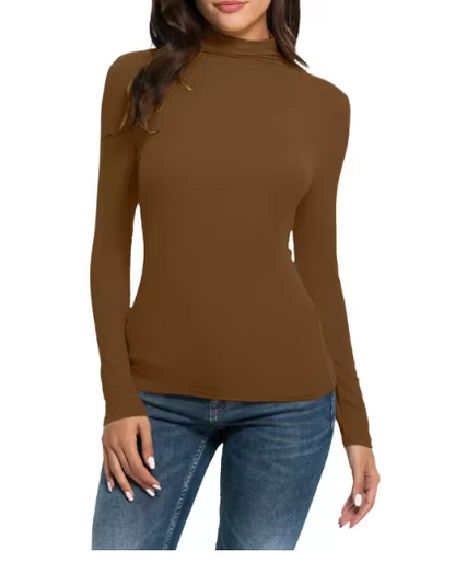 Suéter Mujer Cuello Alto Ajustado Diseño Elegante