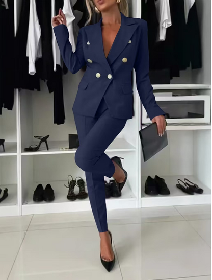 Conjunto Mujer de Blazer y Pantalón Estampado Ajustado