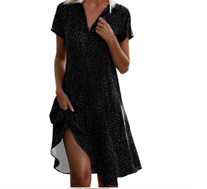 Vestido midi mujer de tejido fluido corte amplio