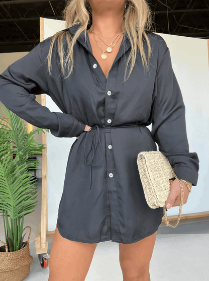 Vestido midi Mujer satinado escote cruzado tirantes finos