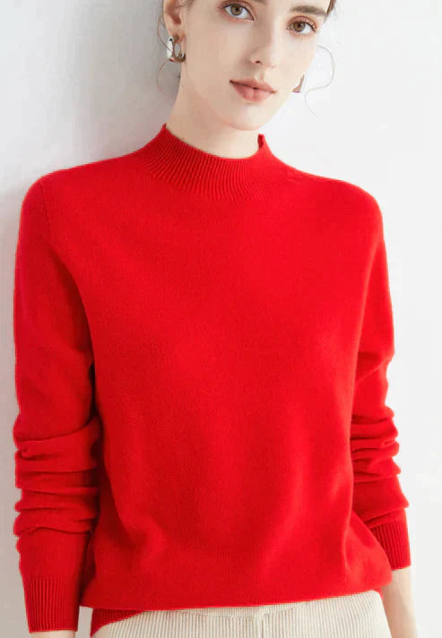 Suéter Mujer Cuello Alto Clásico Ajuste Regular
