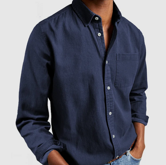 Camisa Casual Hombre Algodón Botones Ajuste Regular - Mavetta
