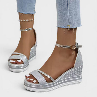Sandalias Plataforma Mujer Diseño Monocromático