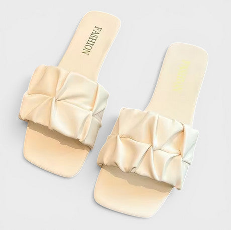 Sandalias Mujer Plisadas Slip on Comodas