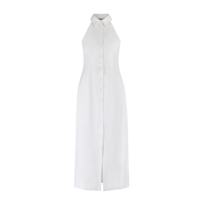 Vestido Maxi Mujer Sin Mangas Escote en V Estilo Elegante