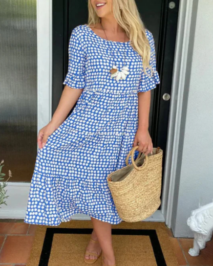 Vestido midi mujer Manga corta Sofisticado Ajuste versátil
