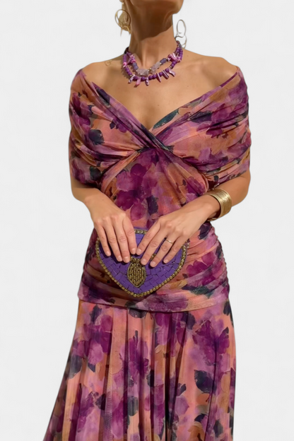 Vestido maxi mujer Escote en V Ajuste fluido
