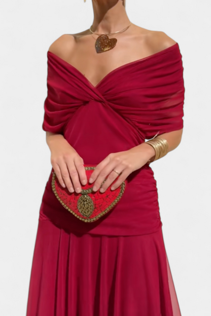Vestido maxi mujer Escote en V Ajuste fluido