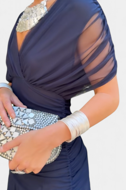 Vestido maxi mujer Escote en V Ajuste fluido