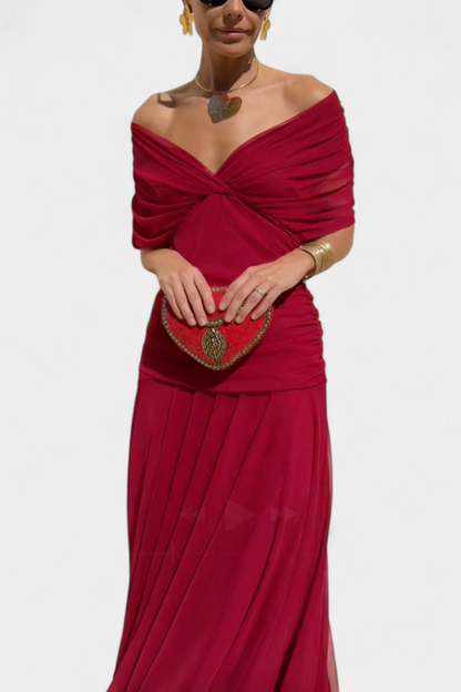 Vestido maxi mujer Escote en V Ajuste fluido