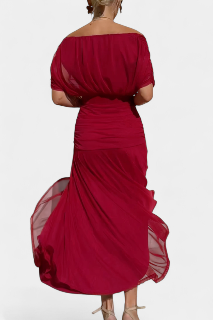Vestido maxi mujer Escote en V Ajuste fluido