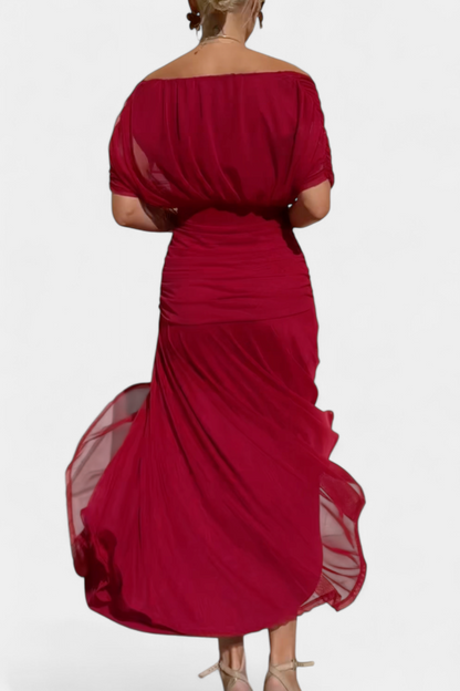 Vestido maxi mujer Escote en V Ajuste fluido