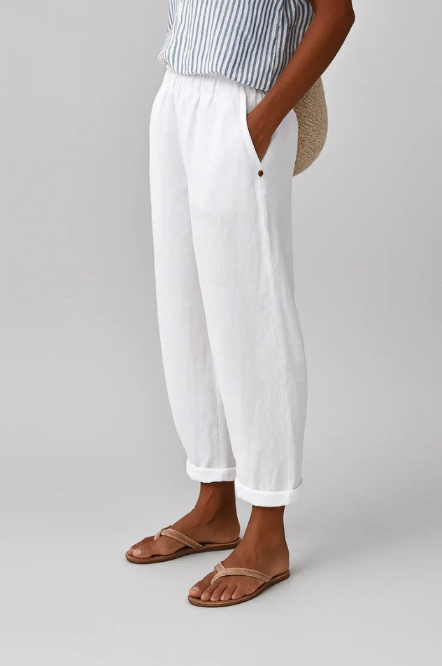 Pantalones mujer de lino y algodón ligeros transpirables verano