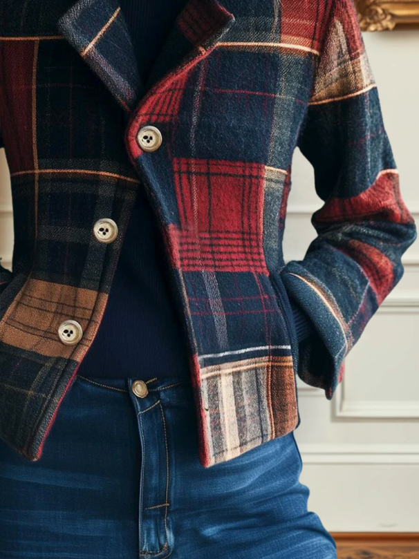 Chaqueta Mujer de Lana Estilo Clásico Ajuste Elegante