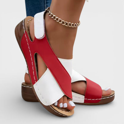 Sandalias Cuña Mujer Tira Cruzada Ajuste Comodo