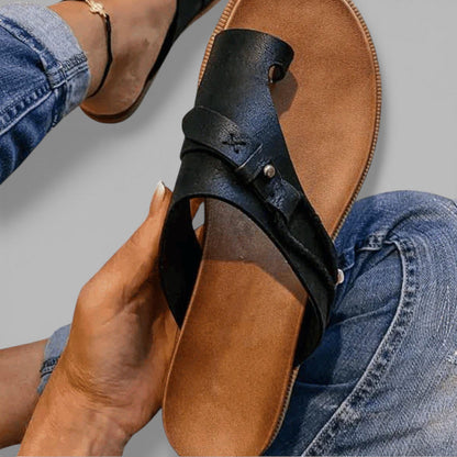 Sandalias Planas Mujer Dedo Tiras Ajustables