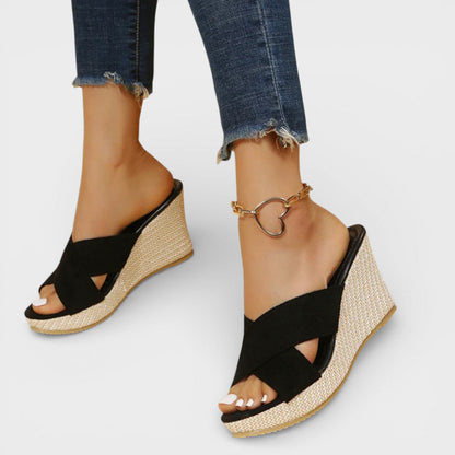 Sandalias Mujer Cuña Plataforma Tiras Cruzadas