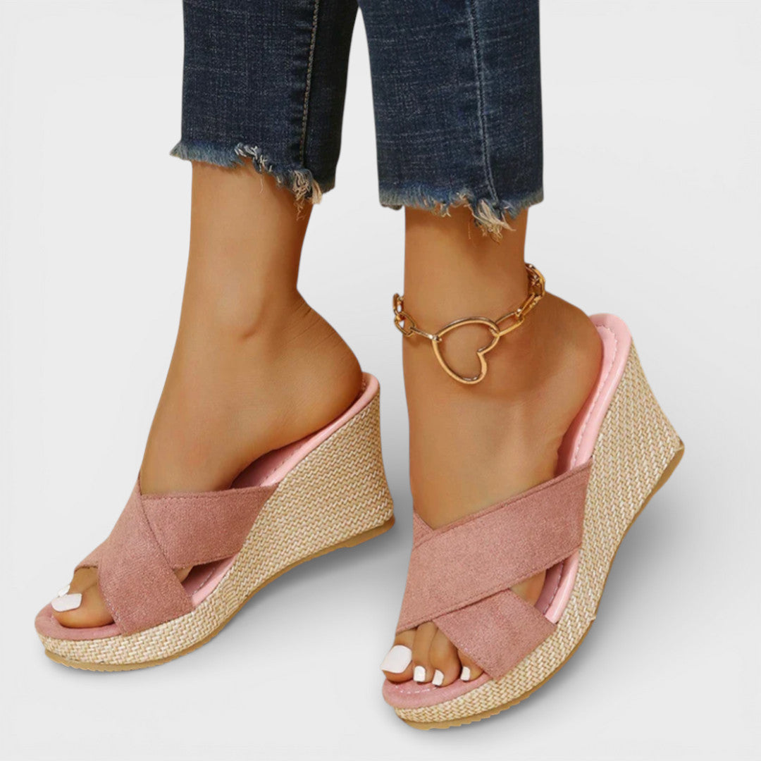 Sandalias Mujer Cuña Plataforma Tiras Cruzadas