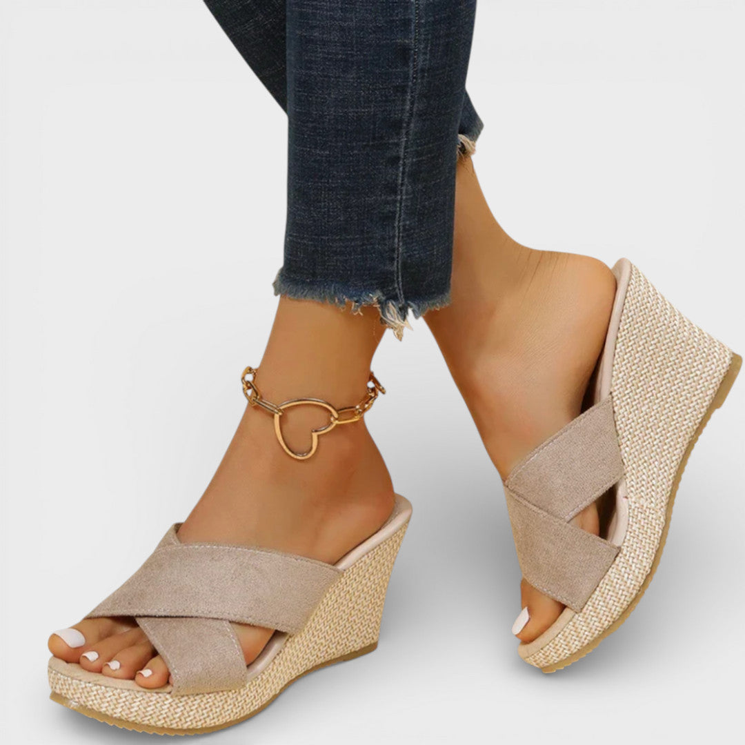 Sandalias Mujer Cuña Plataforma Tiras Cruzadas - Mavetta