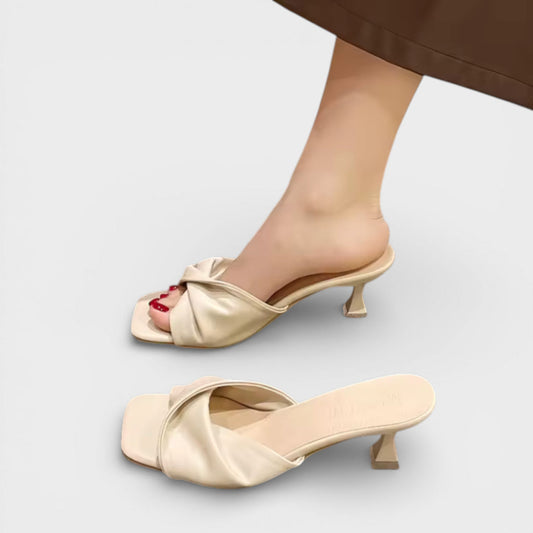 Sandalias Mujer Tacón Medio Slide Elegantes - Mavetta