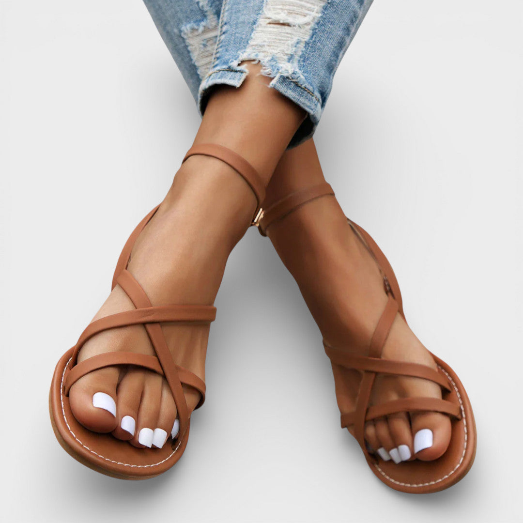 Sandalias Mujer Tiras Cruzadas Estilo Romano - Mavetta