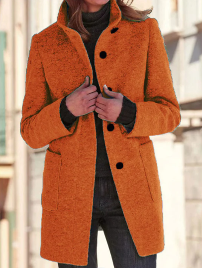 Abrigo Mujer Confección Elegante Corte Clásico