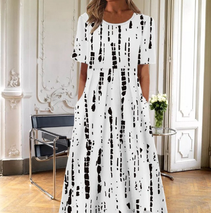 Vestido midi mujer de verano con estampado botánico