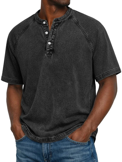Camisa hombre vintage Algodón botones Ajuste clásico