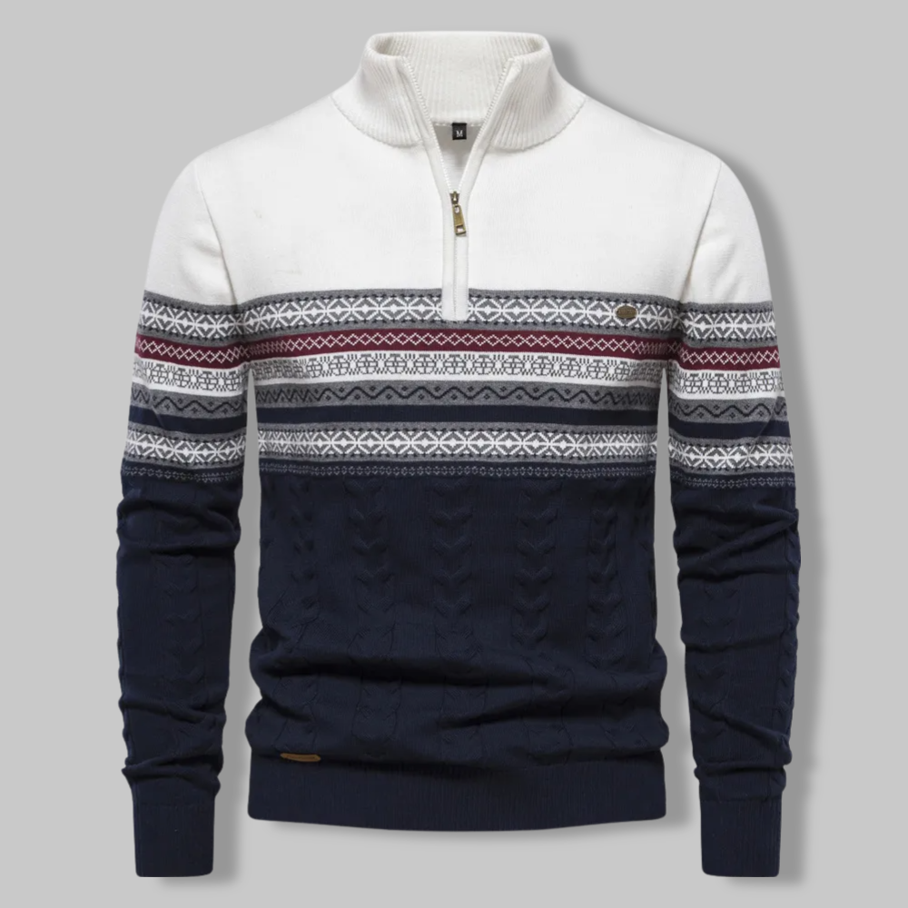 Suéter Hombre con Cremallera Cuarto Diseño Noruego - Mavetta
