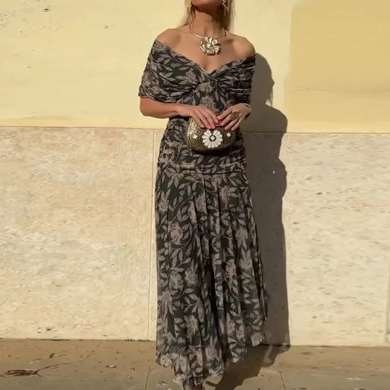 Vestido mujer escote en V cruzado falda fluida ligera