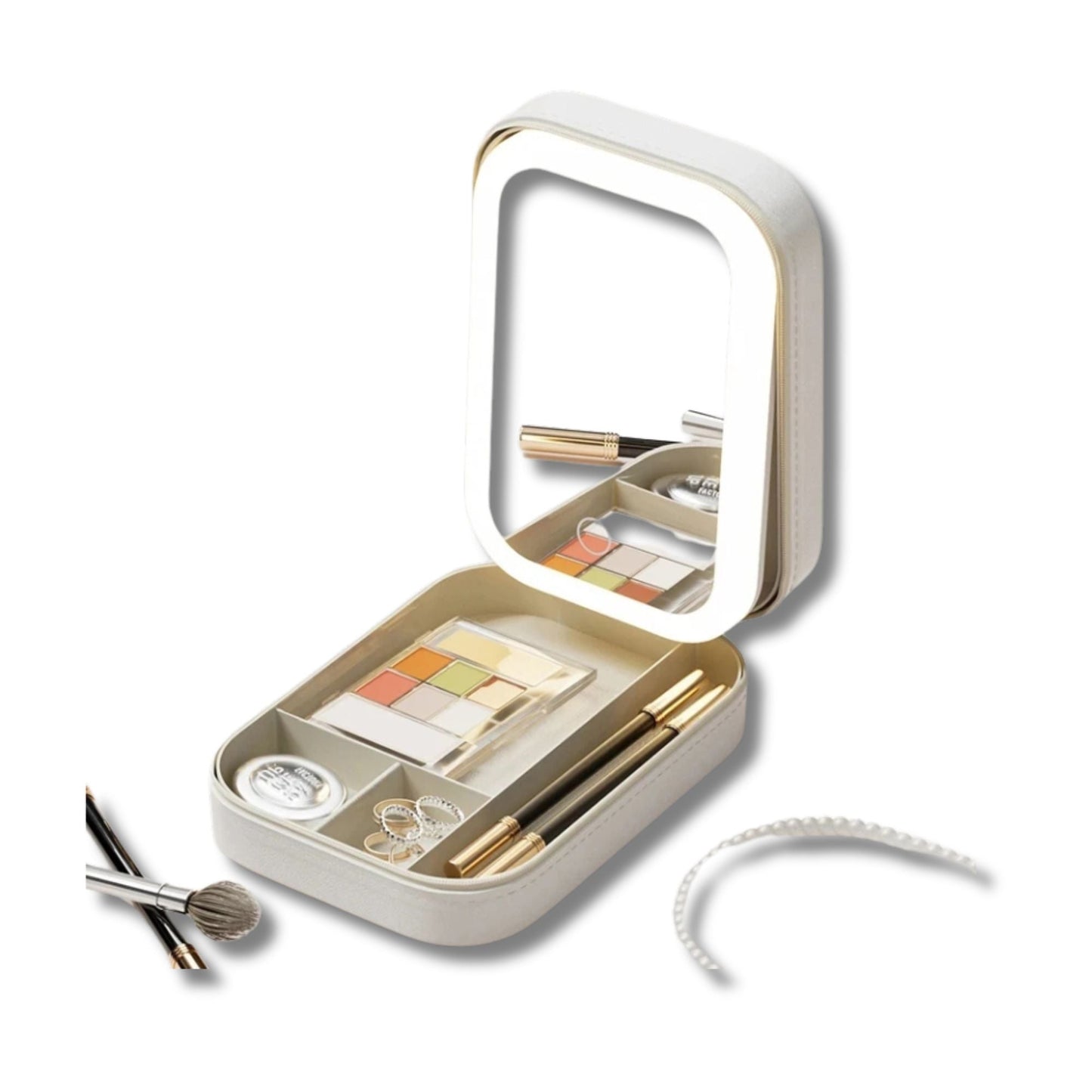 Neceser Maquillaje Portátil con Espejo LED Viaje - Mavetta
