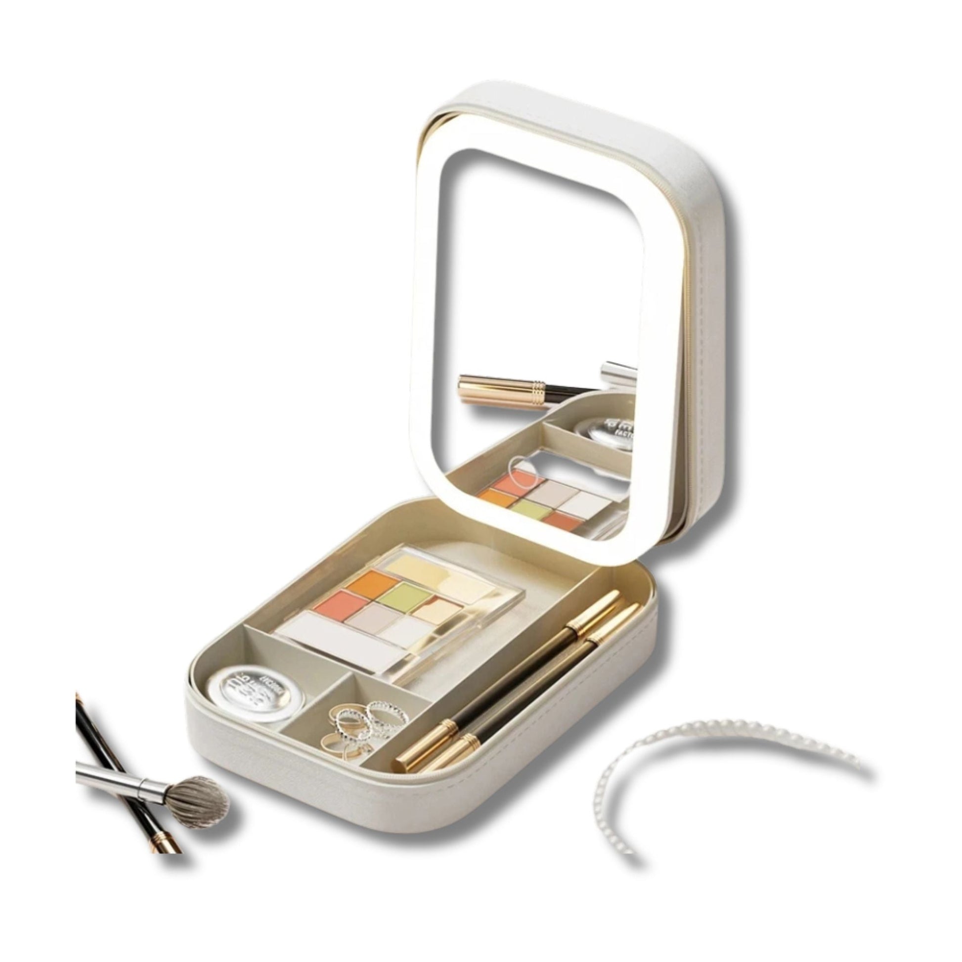 Neceser Maquillaje Portátil con Espejo LED Viaje - Mavetta