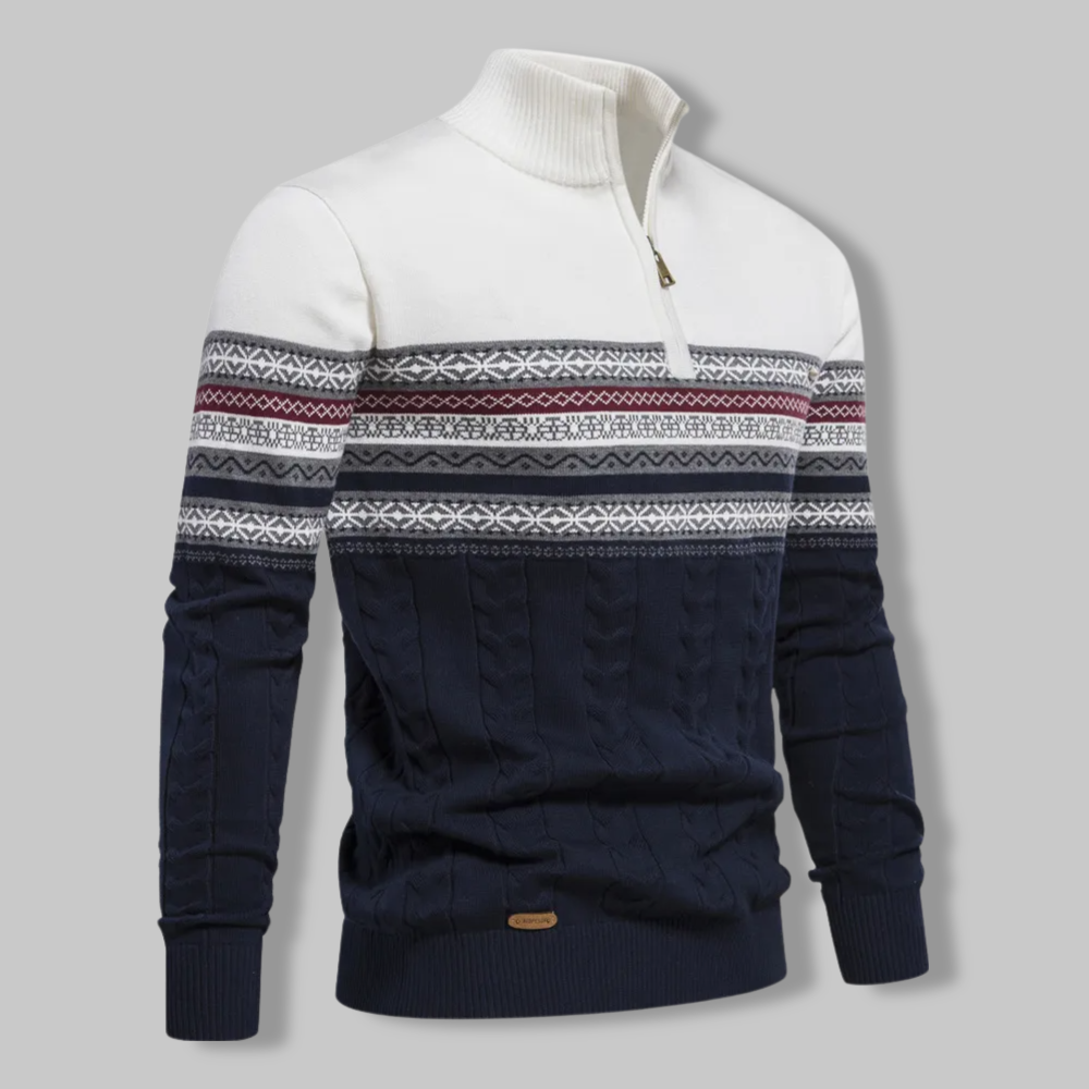 Suéter Hombre con Cremallera Cuarto Diseño Noruego