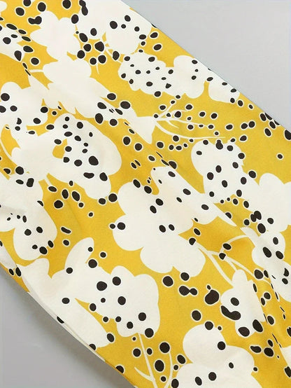 Vestido maxi mujer con escote en V y tejido estampado