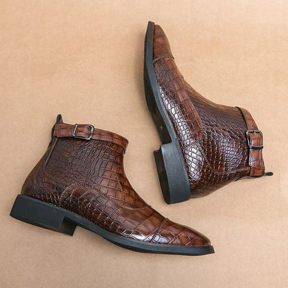 Botines hombre de cuero con hebilla cómodos versátiles