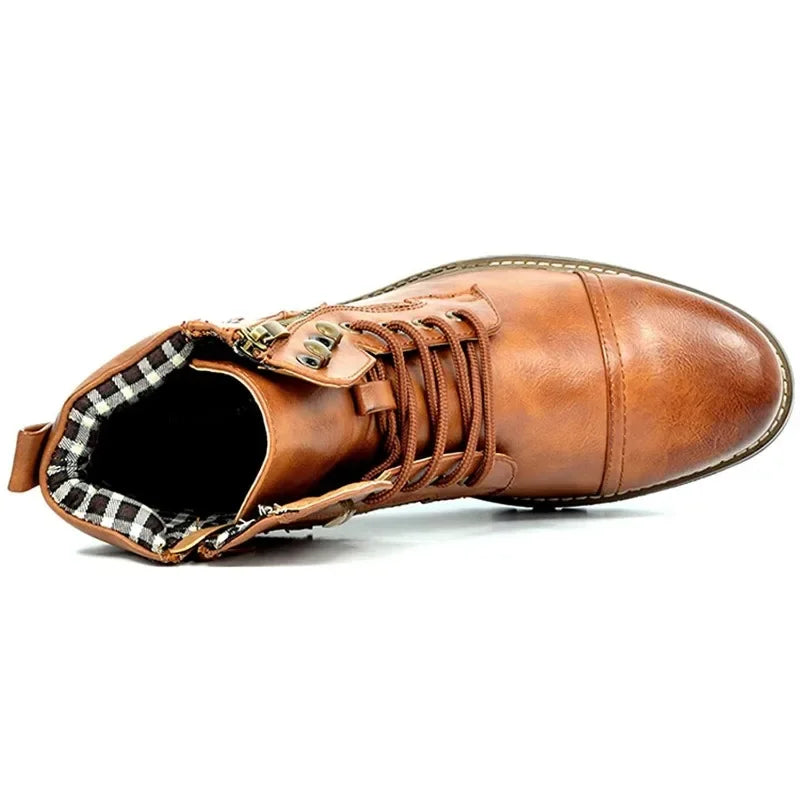 Botines hombre de cuero con cordones cómodos estilo urbano