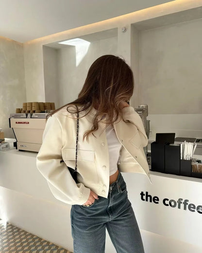 Chaqueta Bomber Mujer Oversize Corta