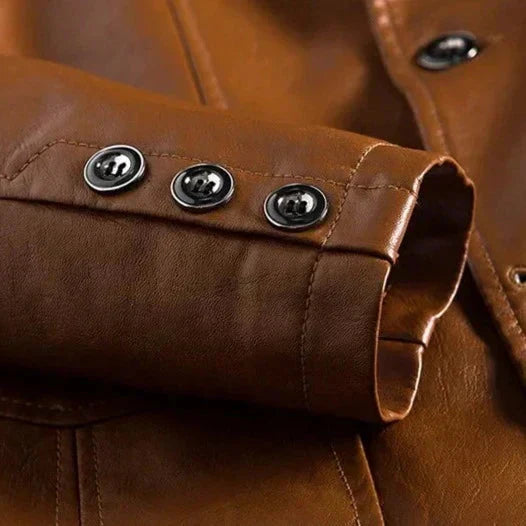 Chaqueta Hombre de Piel Estilo Retro Ajuste Clásico