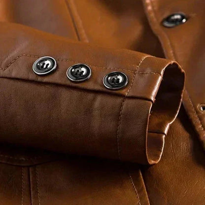 Chaqueta Hombre de Piel Estilo Retro Ajuste Clásico