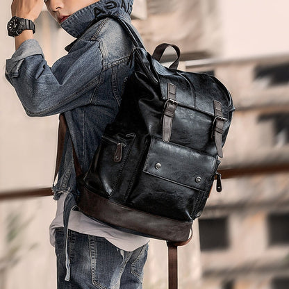 Mochila Unisex de Cuero Estilo Vintage