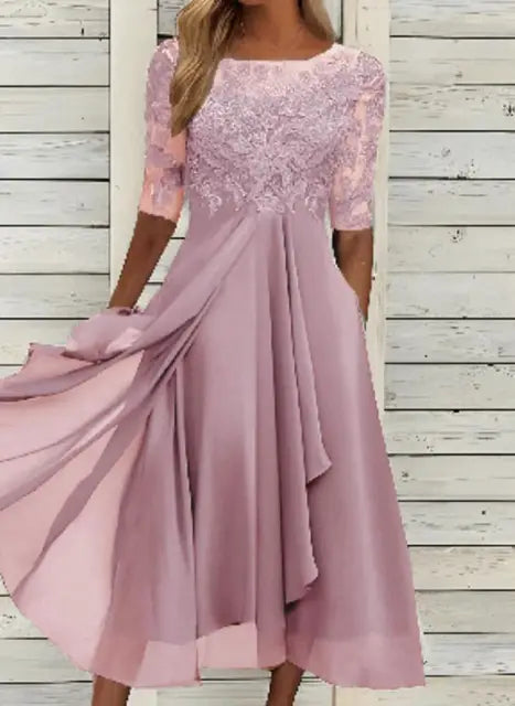 Vestido midi mujer Falda plisada Corte estilizado