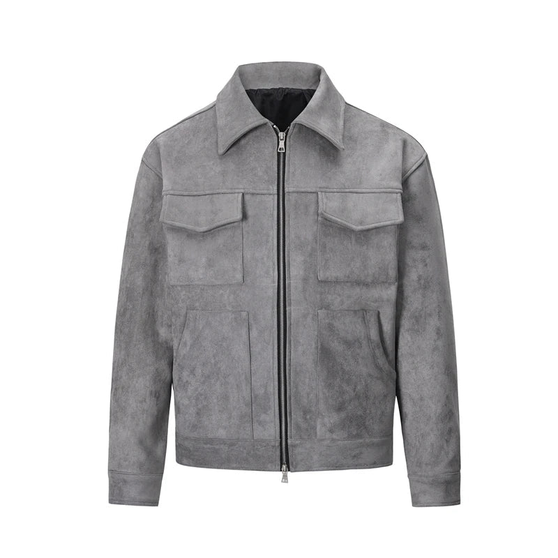 Chaqueta Utility Hombre con Cremallera Estilo Casual