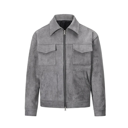 Chaqueta Utility Hombre con Cremallera Estilo Casual
