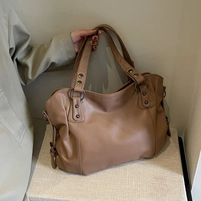 Bolso de hombro mujer piel suave gran capacidad diseño elegante