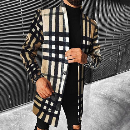Chaqueta Hombre Moderna Diseño Geométrico Ajuste Regular