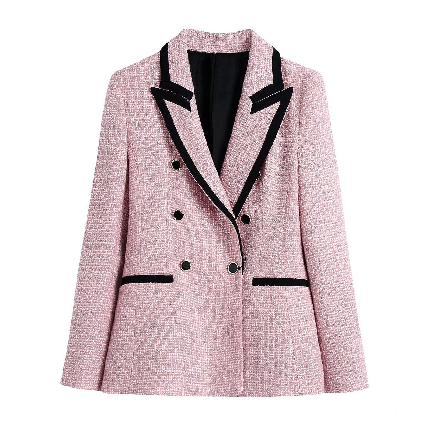 Blazer Mujer Cruzado Detalles Texturizados Ajuste Slim