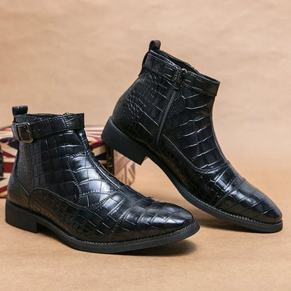 Botines hombre de cuero con hebilla cómodos versátiles