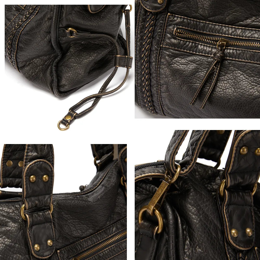 Bolso Grande Mujer de Hombro con Cremallera y Bolsillos