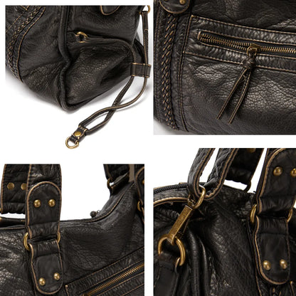 Bolso Grande Mujer de Hombro con Cremallera y Bolsillos